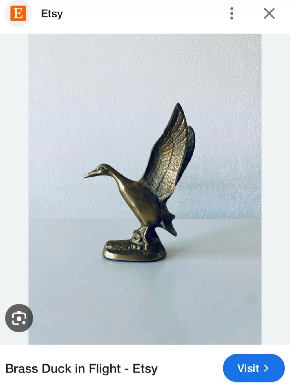 Vintage Brass Duck Sculpture - Decorative Home Art - Picture 7 of 7